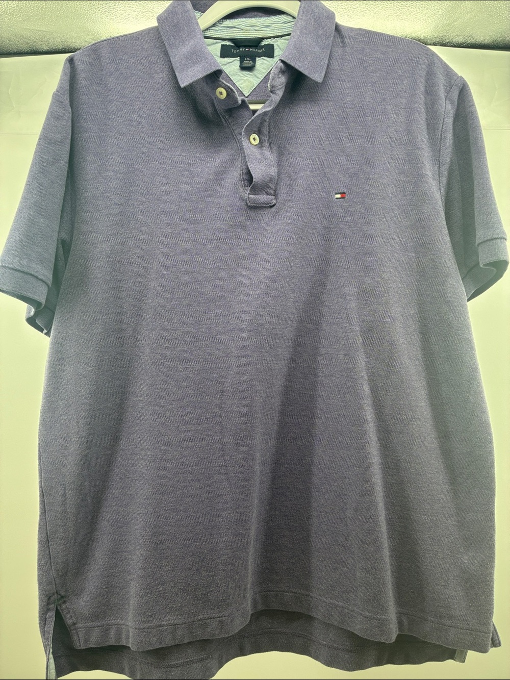 Tommy Hilfiger Men's Lavender-Gray Polo Shirt
